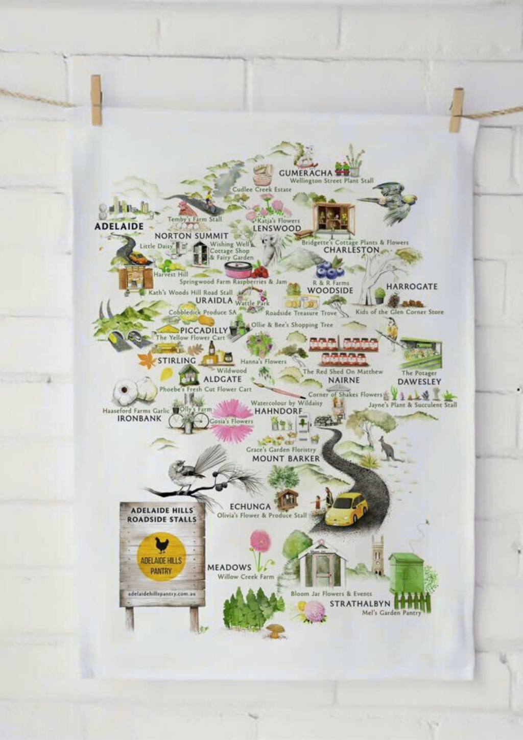 Roadside Stalls Tea Towel