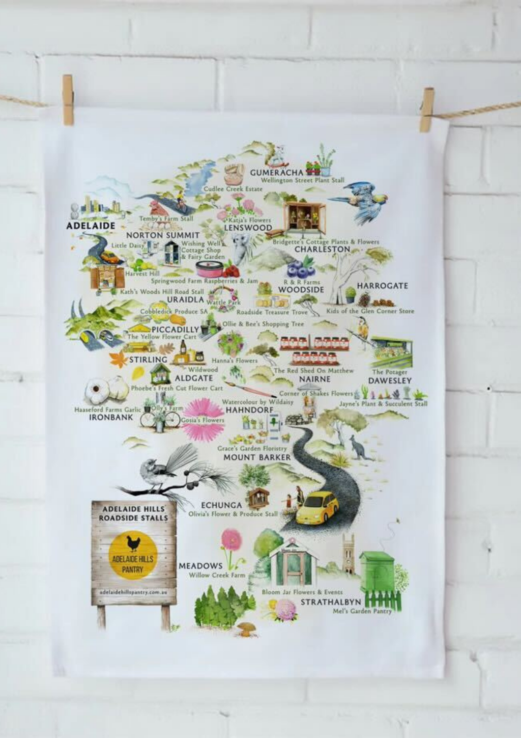 Roadside Stalls Tea Towel