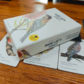 Birds of the Mount Lofty Ranges memory card game box with illustrated cards fanned out on a timber table